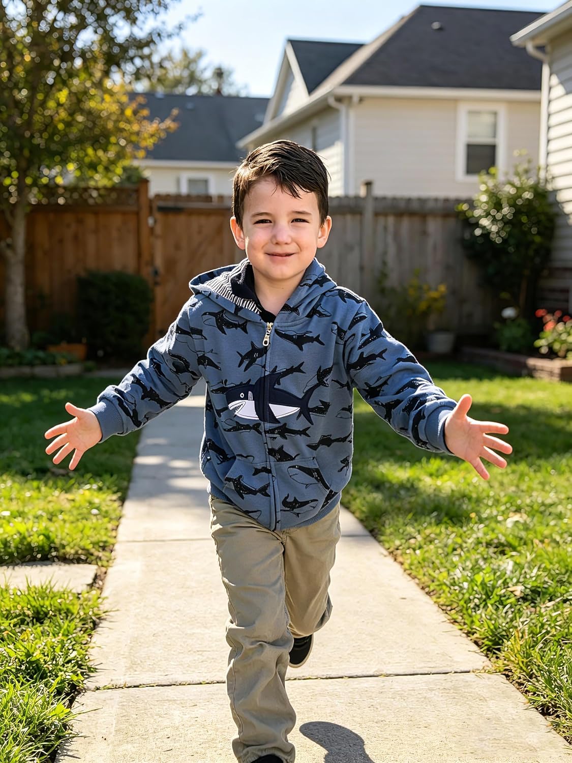 Akyzic Baby Boys Zip Up Hoodie Toddler Boys Jacket Cartoon Winter Long Sleeve Hooded Sweatshirt Tops Fall Coat Kids 2-7 Years - Image 4
