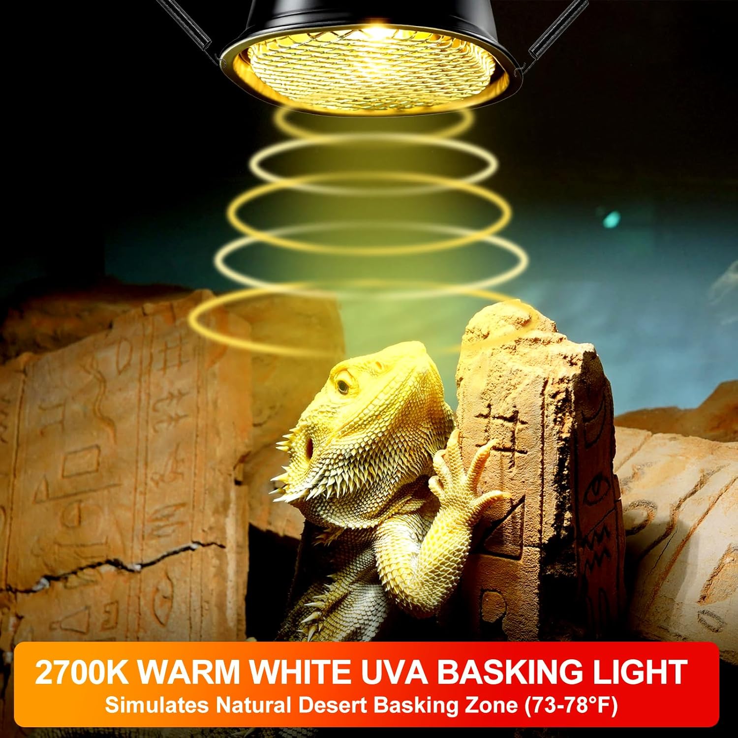 REPTI ZOO G9 Reptile Heat Lamp Bulb & Reptile Light Fixture with Safety Mesh Kit, 50W UVA Basking Light Fixture for Bearded Dragon Gecko Lizard Turtle Snake Chicken, Low Profile Warm White Heat Bulb - Image 4