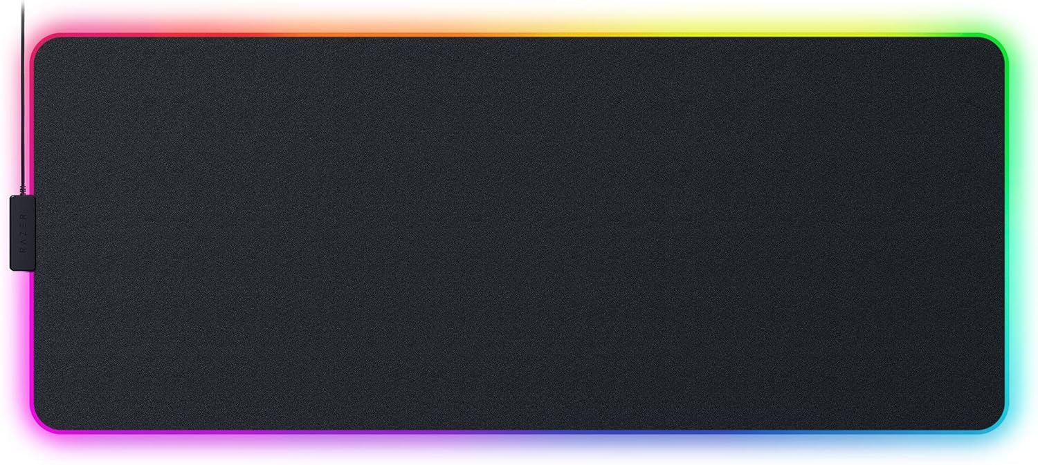 Razer Strider Chroma Hybrid Gaming Mouse Mat with Razer Chroma RGB: Hybrid Soft/Hard Mat - 19 Razer Chroma RGB Lighting Zones - Warp and Water-Resistant - Anti-Slip Base - Seamless Edges XXLarge