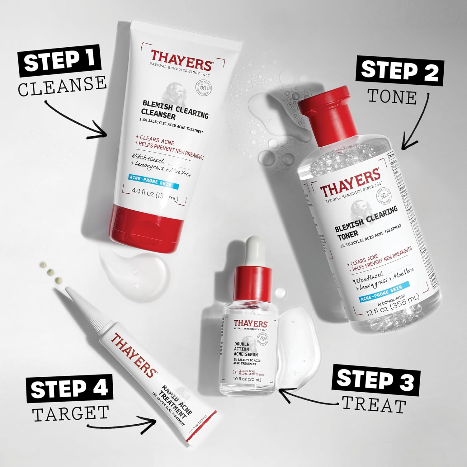 Thayers Double Action Acne Serum with Salicylic Acid, Acne Treatment Face Serum with 2% Salicylic Acid and Niacinamide, Soothing and Non-Stripping Skin Care, 1 Fl Oz - Image 5