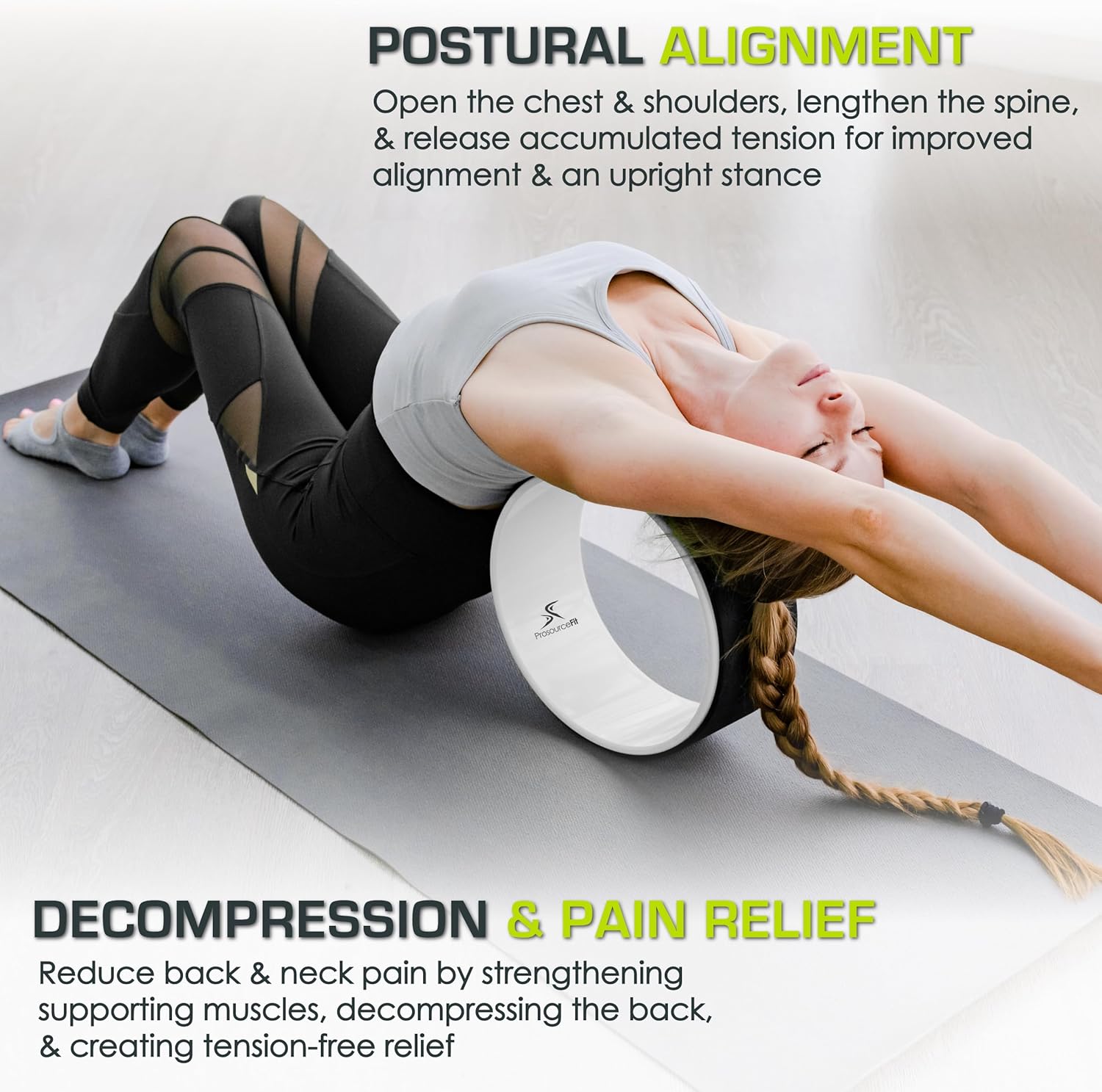 ProsourceFit Yoga Wheel Prop 12” for Improving Yoga Poses, Backbends, Flexibility, Balance, Stretching, Relaxation - Image 4