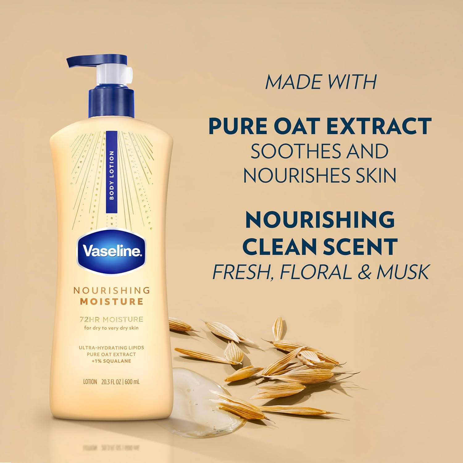 Vaseline Intensive Care Nourishing Moisture Body Lotion 3 Pk Made with Ultra-Hydrating Lipids + Pure Oat Extract for Dry Skin, for Nourished, Healthy-Looking Skin 20.3 oz - Image 9