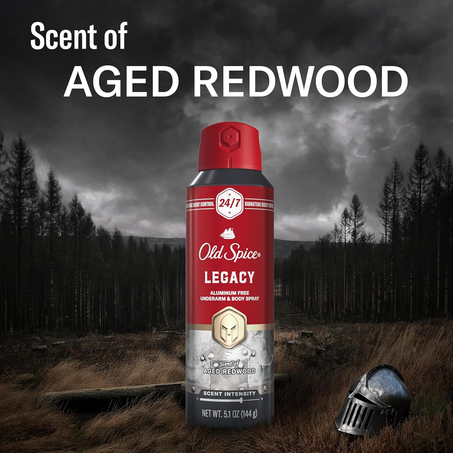Old Spice Aluminum Free Body Spray for Men, 24/7 Signature Scent & Lasting Freshness, All-Day Odor Protection, Easy Application, Legacy with Coconut, Pine & Cedar Scent, 5.1 oz - Image 7