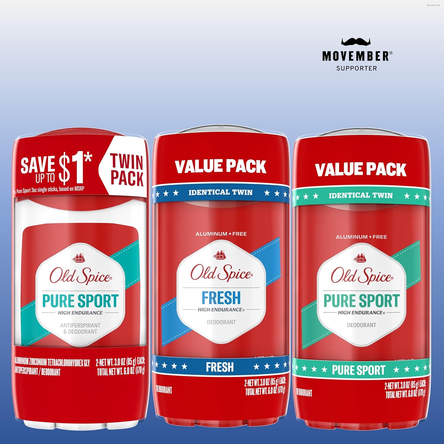 Old Spice High Endurance Deodorant for Men, Aluminum Free, Fresh Scent, 3.0 oz Twin Pack - Image 2