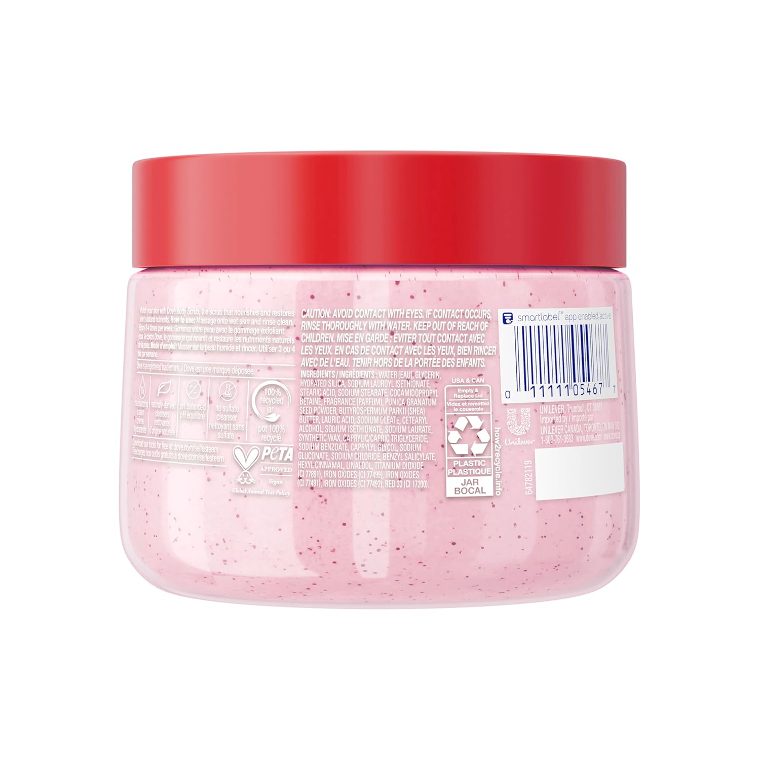 Dove Pomegranate & Shea Butter Body Scrub Exfoliates and Deeply Nourishes for Smooth, Radiant Skin 15 oz - Image 2