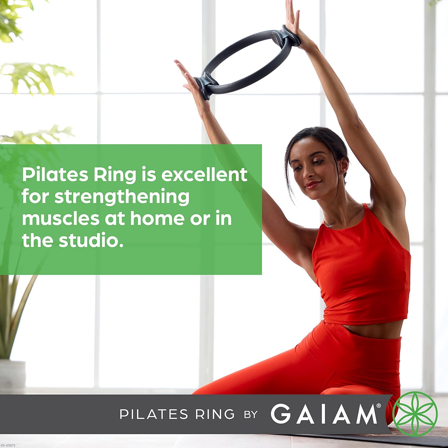 Gaiam Pilates Ring Fitness Circle - Lightweight & Durable Foam Padded Handles, Flexible Resistance Exercise Equipment for Toning Arms, Thighs/Legs & Core - Image 6