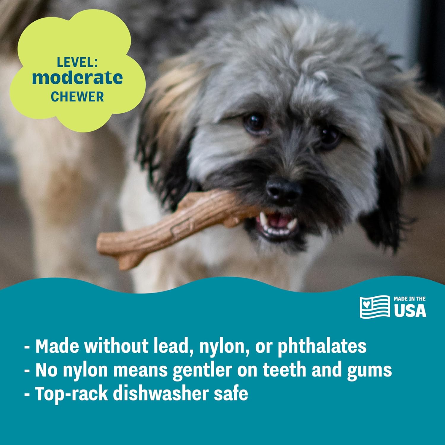 Pupstages Super Dogwood Dog Chew Toy, Made in the USA – Real-Wood Blend, Natural Wood Flavor & Texture, Moderate Chewers, XS, 6" - Image 4