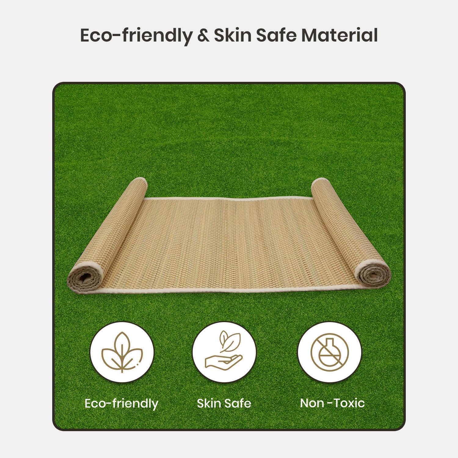 LFH Home Handmade Straw Yoga Mat For Exercise, Workout, Fitness - Perfect Heavy Quality Eco Friendly Natural Straw Reversible Yoga Mat for Men & Women - 72x24 Inch - Image 8