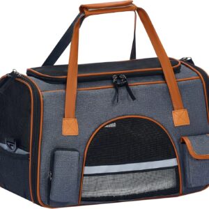Pesen 18x11x11 Inches Cat Carrier– Fits Pets Up to 16 lbs, Anti-Collapse Design, Multiple Storage Pockets, Cat Carrier Soft Ideal for Medium Cats, Puppy, Rabbits and Other Small Animals