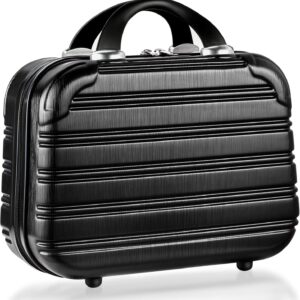 14-Inch Makeup Train Case Hardshell PC+ABS Travel Cosmetic Organizer, Makeup Storage Box for Toiletry Durable Portable Gifts for Women.