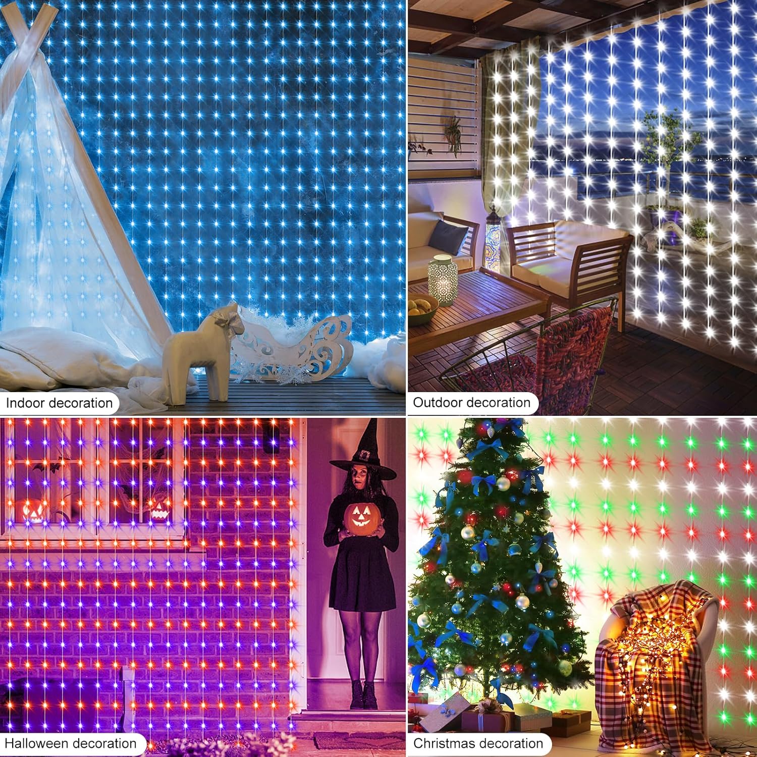 LumBelle Smart Curtain Lights RGB 5050 Built in Chip, Color Changing Curtain Lights with Music Sync APP Remote Control, 8Ft x 6Ft 144LED USB Powered Fairy Lights for Party Patio Garden Decor - Image 5
