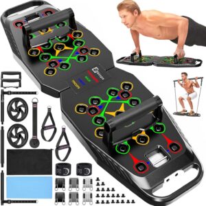 BBTOPS Push Up Board, Pilates Bar & Fitness Accessories, 25 in 1 Foldable Push up Bar for Home Gym, Workout Exercise Professional Push Up Strength Training Equipment for Man and Women