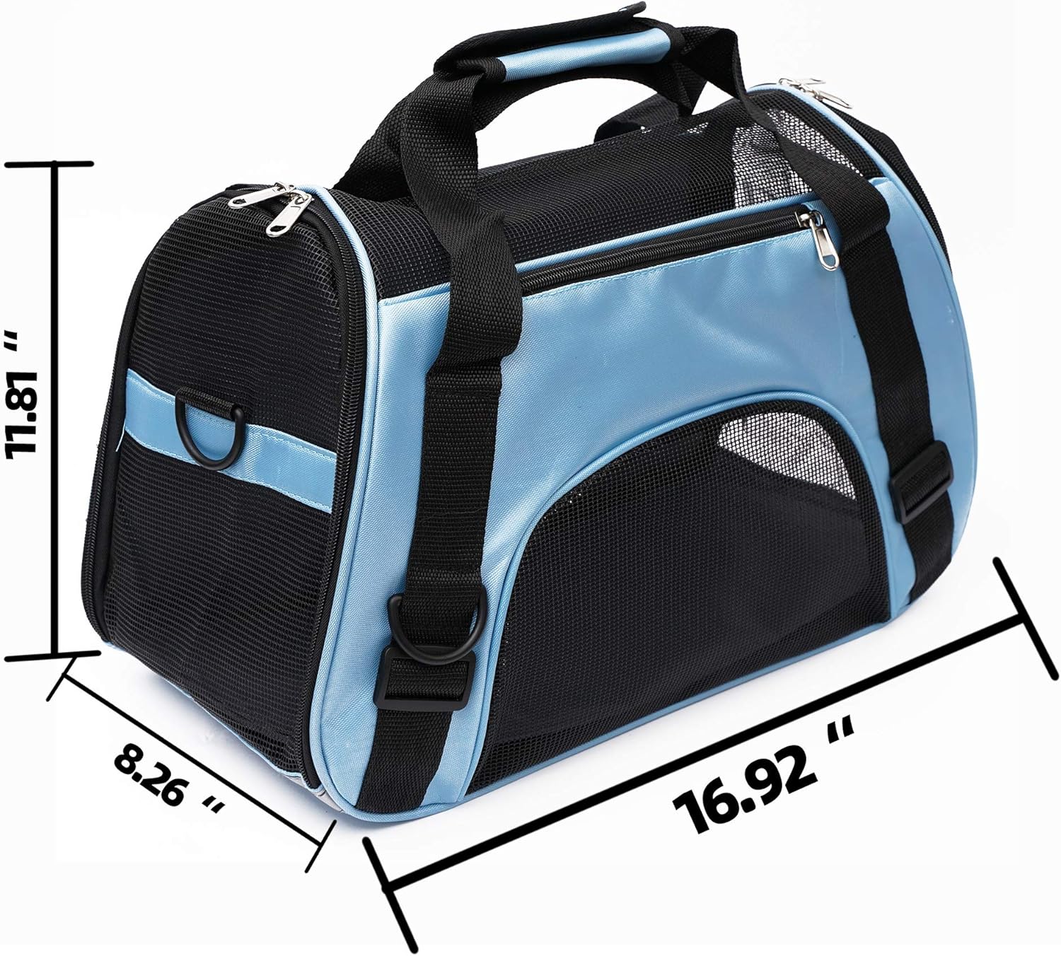 MuchL Pet Carrier Soft-Sided Carriers for Cat Carriers Dog Carrier for Small Medium Cats Dogs Puppies Pet Carrier Airline Approved Cat Dog Pet Travel Carrier (Small, Blue) - Image 6