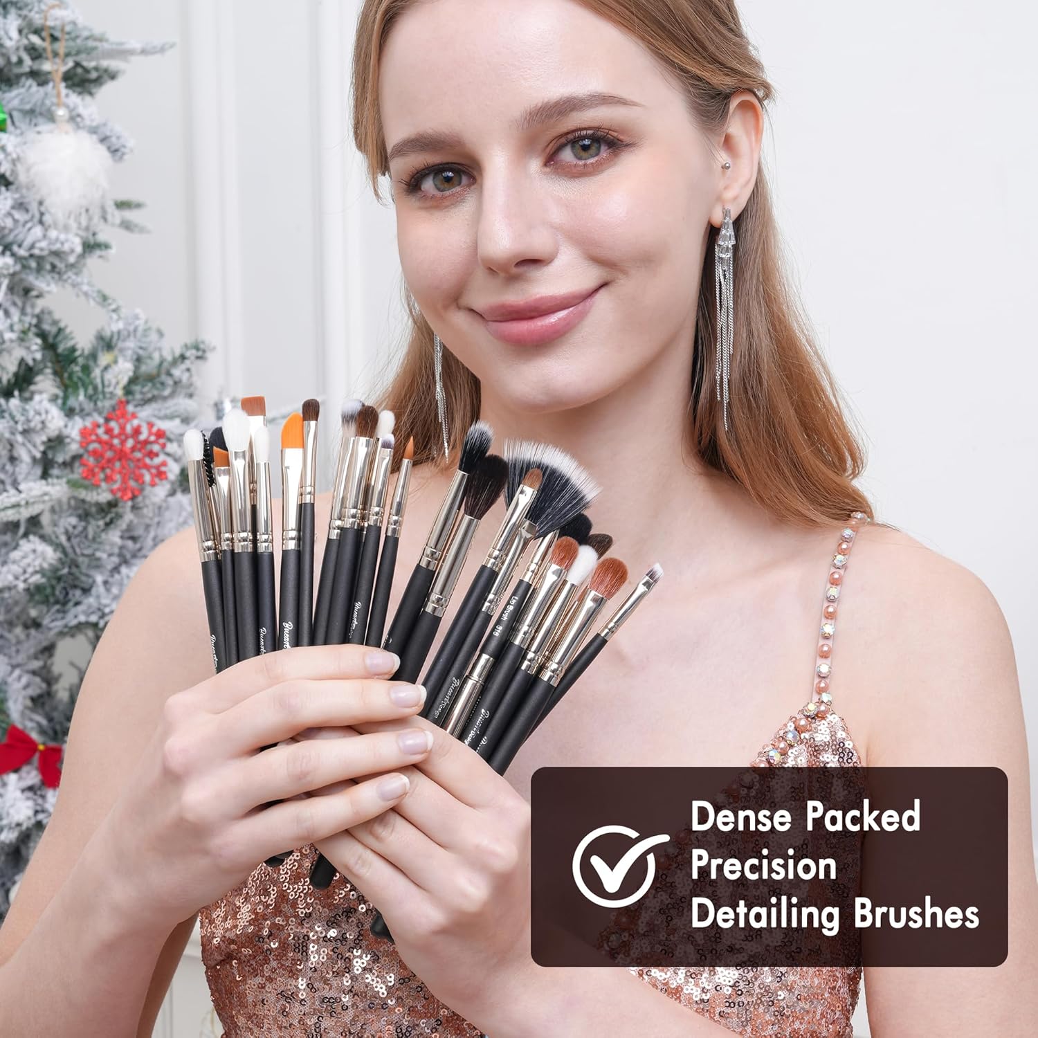 Makeup Artist MUST HAVES 42Pcs Makeup Brushes Set with Real Natural Goat Hair By BUEART DESIGN (42Pcs Matte Pearl Black) - Image 7