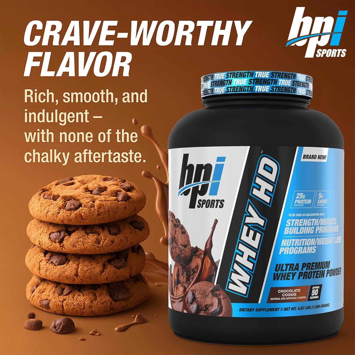 BPI Sports Whey HD Ultra Premium Protein Powder Isolate | Workout Whey Protein Powder For Men & Women for Muscle Gain | Milk Protein Concentrates | Chocolate Cookie/ Vanilla Caramel, 4.07 Pound - Image 4