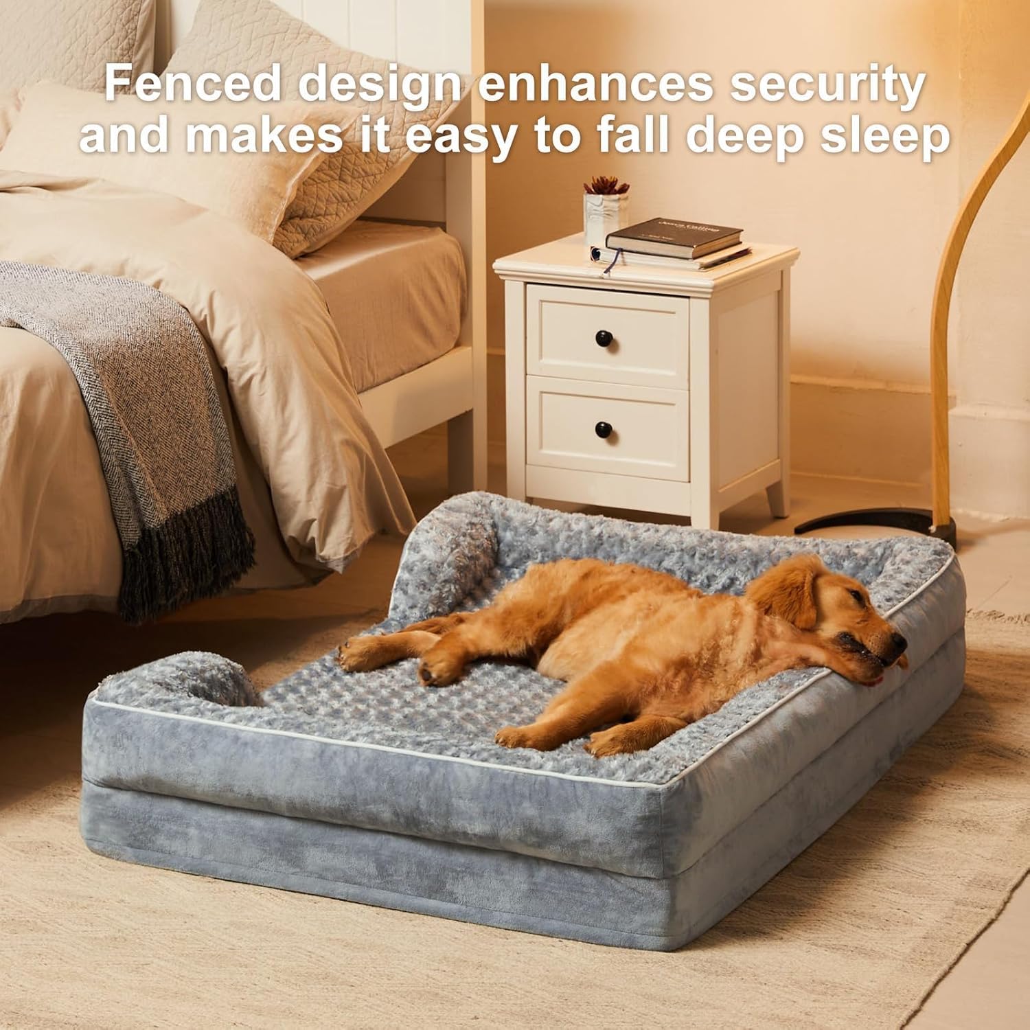 WNPETHOME Dog Beds for Large Sized Dogs, Washable Orthopedic Dog Couch Sofa Bed with Waterproof Lining & Non-Skid Bottom for Pet Sleeping - Image 4