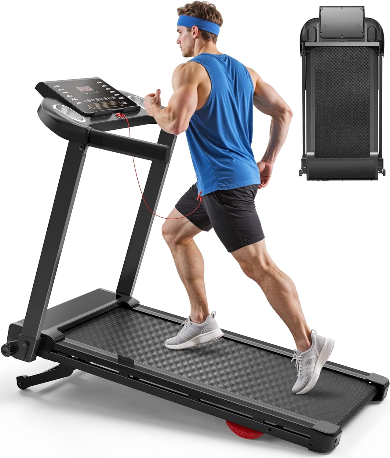 CIIHI Treadmill with 18% Auto Incline - 350 LBS Capacity Foldable Treadmill with Incline and App - Walking Running Machine for Home