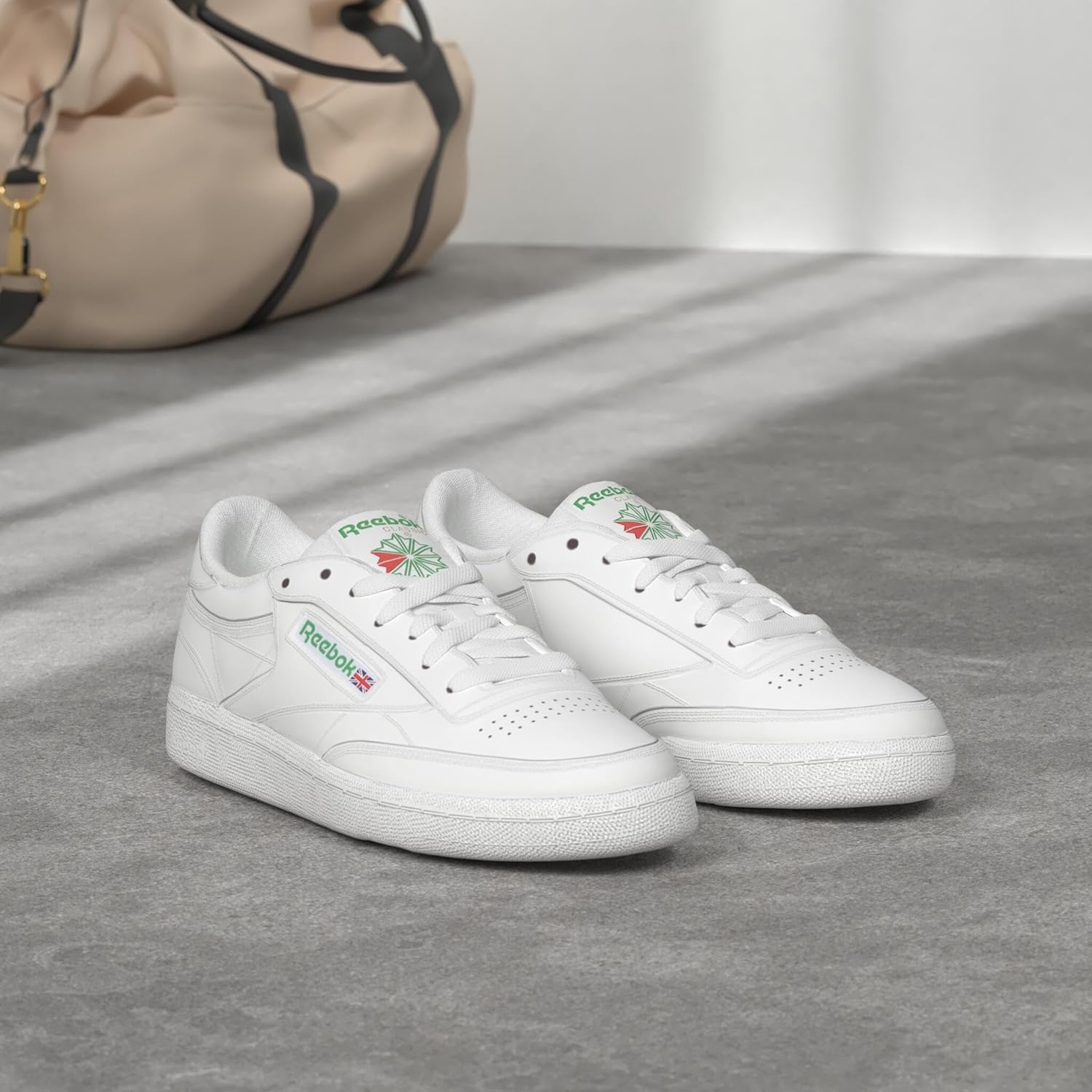 Reebok Club C 85 Mens Tennis Shoes, Casual Fashion White Sneakers for Men - Image 2