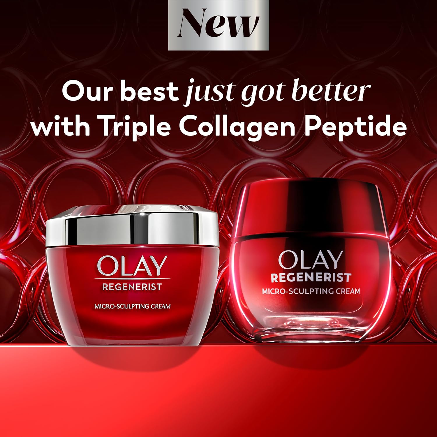Olay Face Moisturizer, Regenerist Micro-Sculpting Facial Cream for Women - Anti-Aging, Anti-Wrinkle, Firming Skin Care - Triple Collagen Cream, Peptide Moisturizer, Hyaluronic Acid, Niacinamide, 1.7oz - Image 2