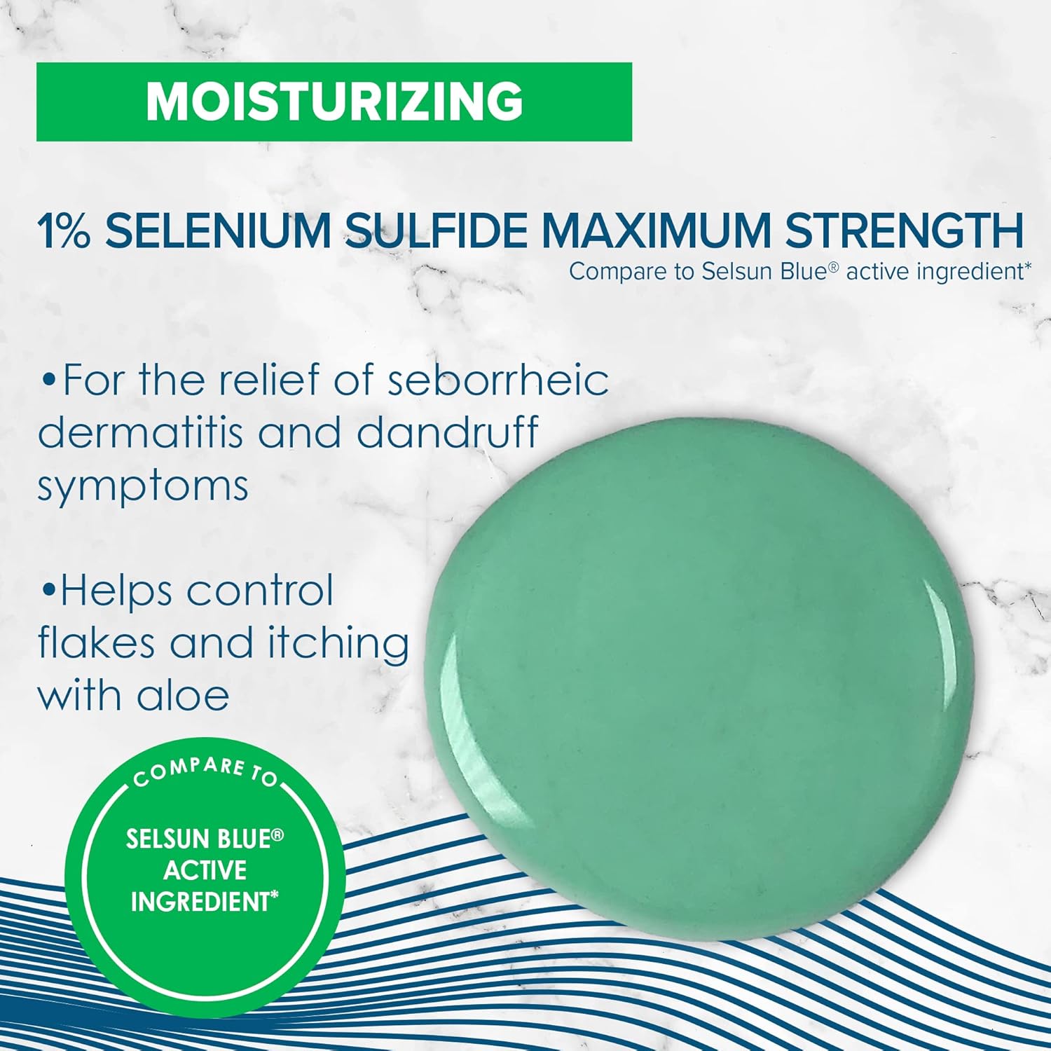 True+Real Moisturizing Dandruff Shampoo with Aloe and Selenium Sulfide 1%, 11fl oz - Image 2
