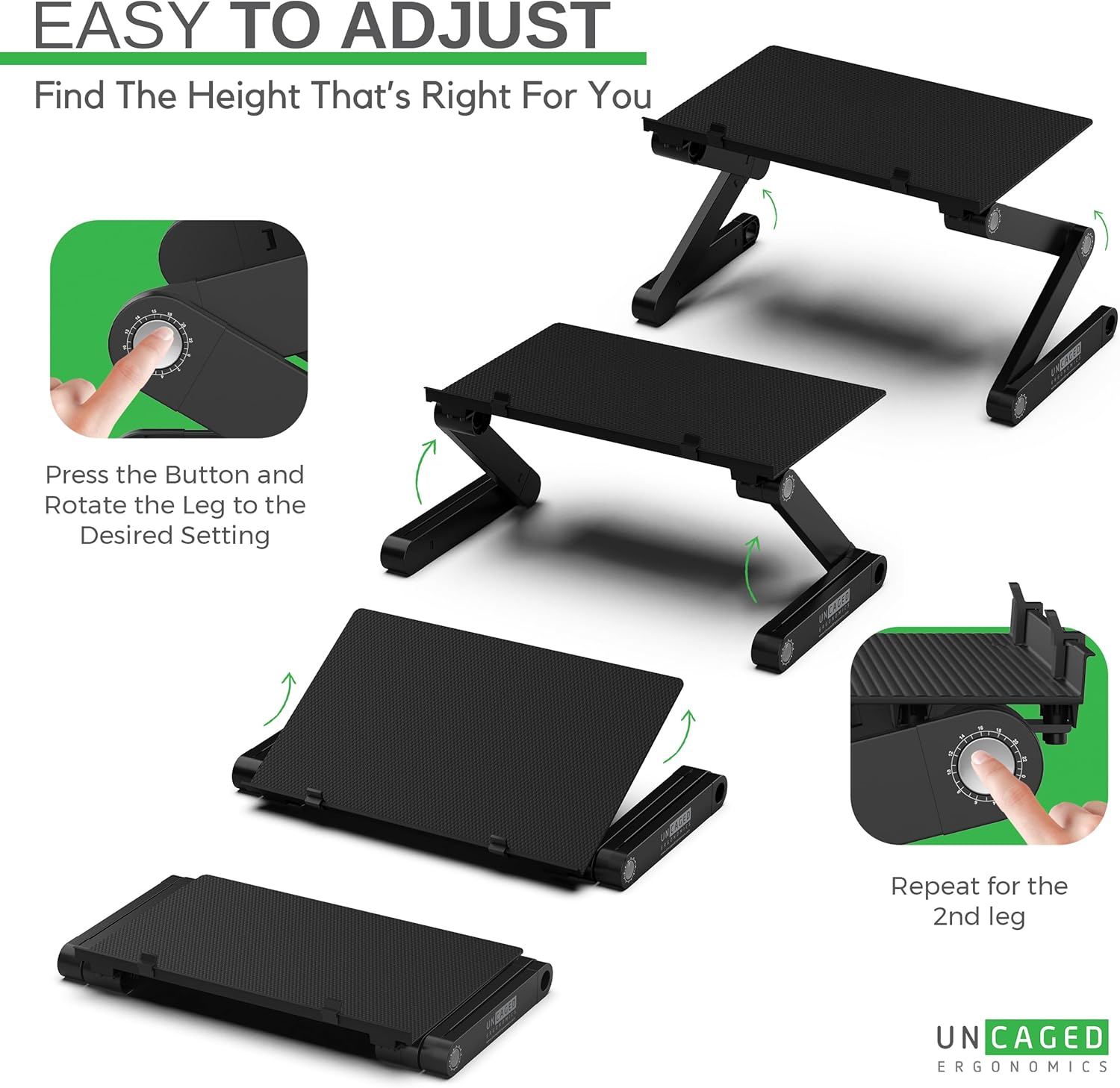 WorkEZ Monitor Stand, Single Mount Height Adjustable Monitor Riser for Desk, Ergonomic Desktop Computer Stand - Image 5