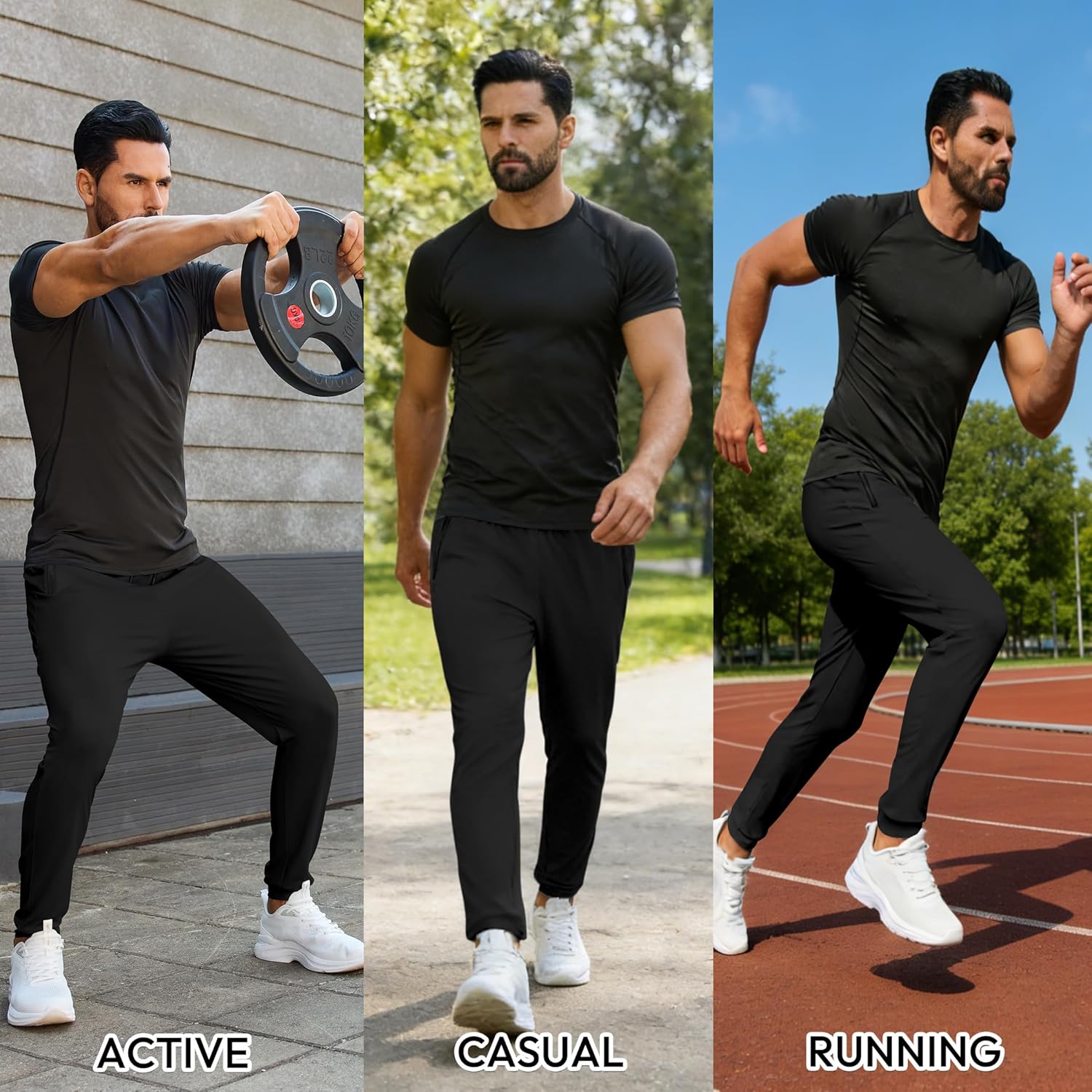 Mens Sweatpants with Zipper Pockets - Lightweight Athletic Joggers for Workout, Running, Gym, Track, Casual Wear - Image 7