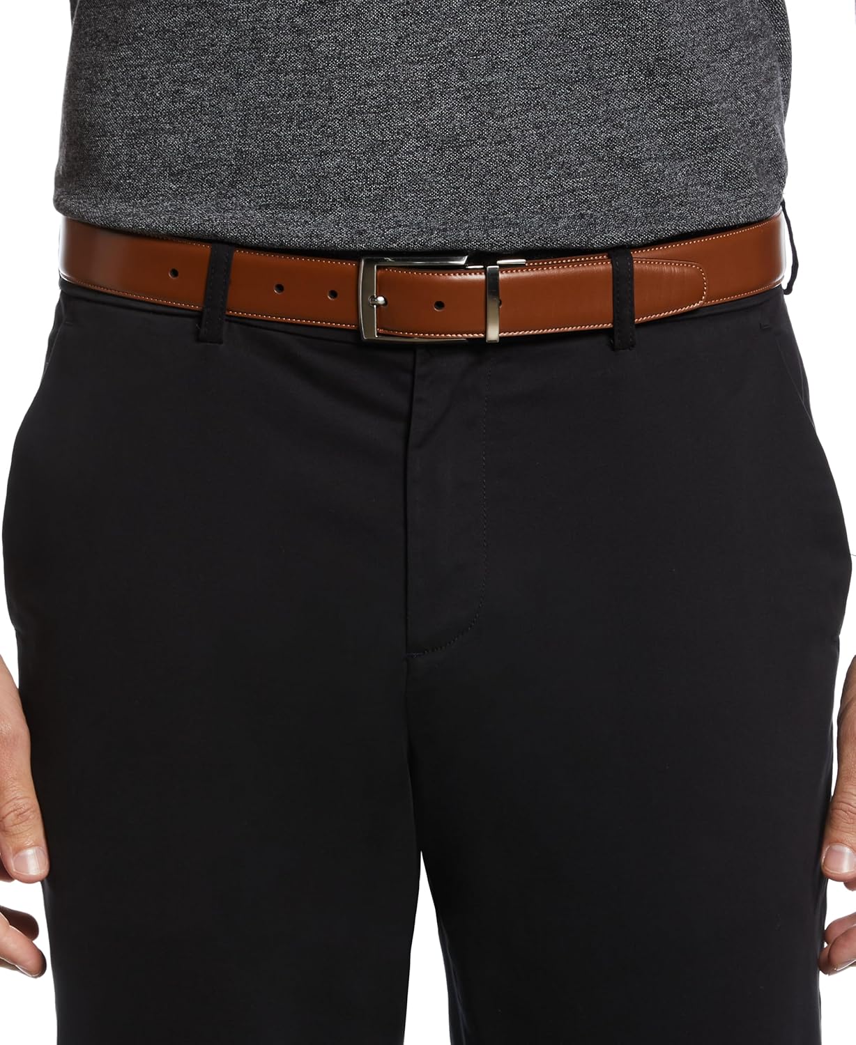 Perry Ellis Men's Portfolio Amigo Reversible Leather Belt, Stitched Edges, Durable, 1.5” Width (Available in Big & Tall) - Image 4