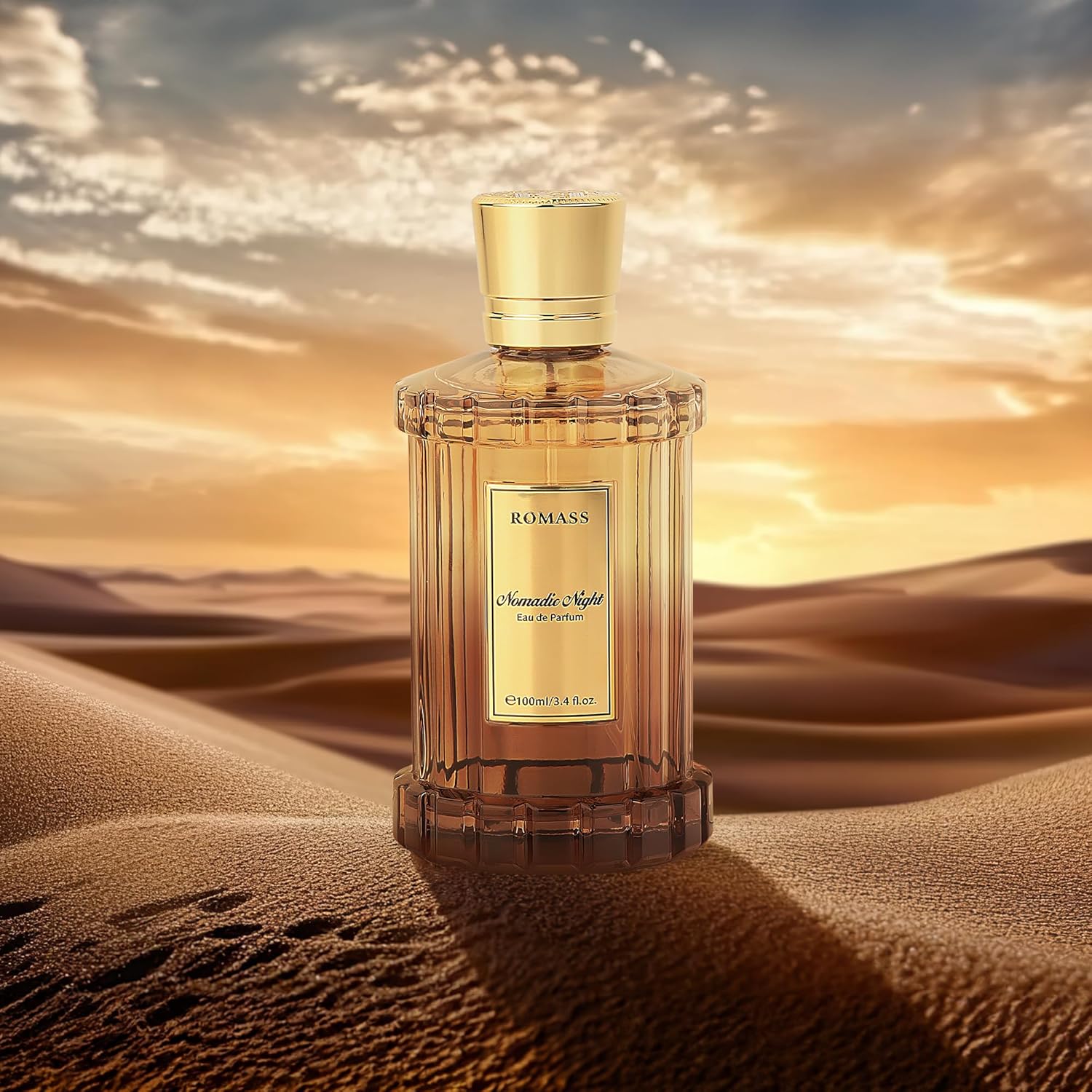 ROMASS Nomadic Night Eau de Parfum Spray - 3.4oz/100ml, Unisex Fragrance with Smoked Oud, Desert Sage, Rose & Raspberry Notes, Warm Woody Scent - Image 2