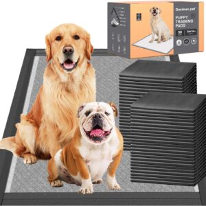 Charcoal Puppy Pads 28×34 Inches Extra Large Dog Pee Pads Odor-Control & Leak-Proof Disposable Pet Training Black New Edge-Wrapping Thicken Potty Pad for Dogs, Cats, Rabbits (30 Pieces)