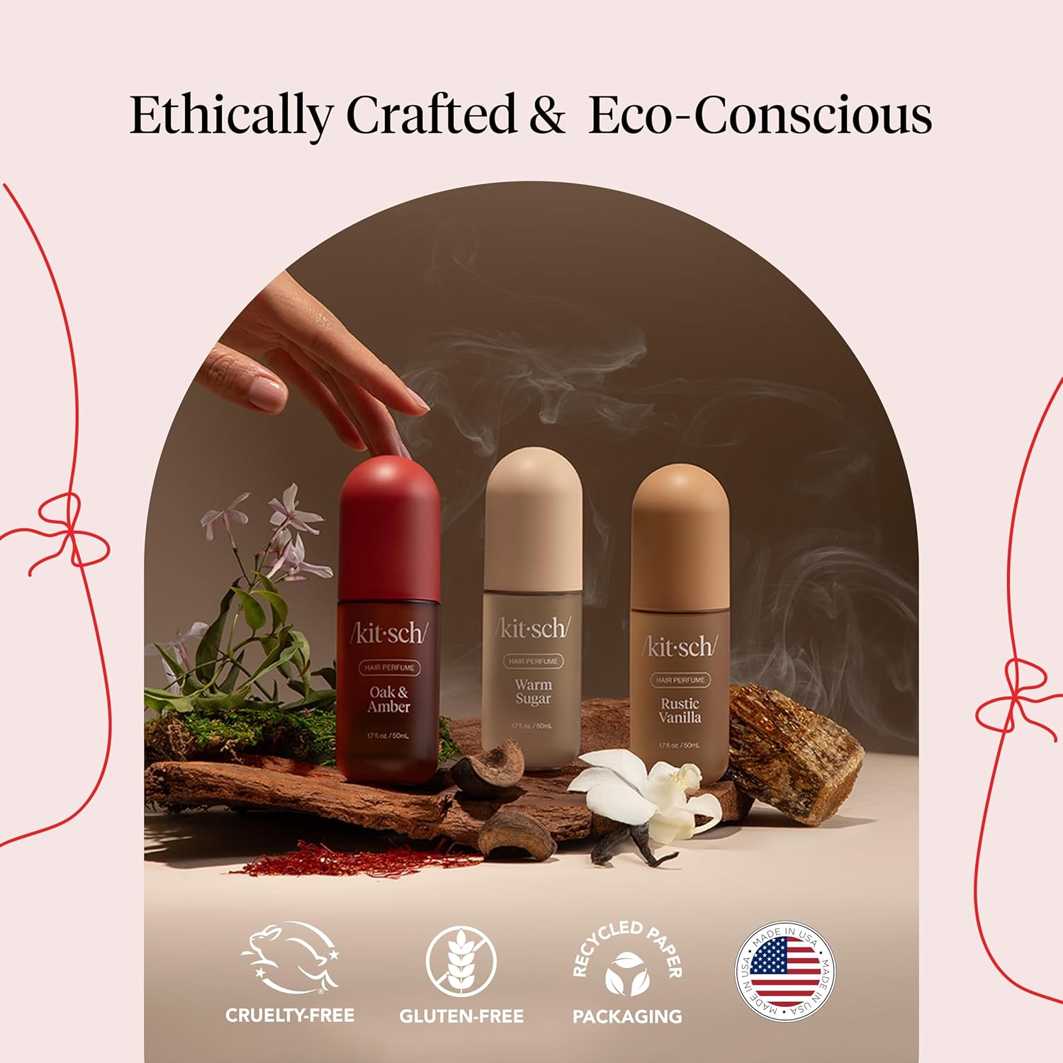 Kitsch Hair Perfume for Women- Warm Sugar and Oak & Amber | Clean, Deodorizing & Patented Odor-Eliminating Technology Hair Spray & Body Mist- Freshen Hair, Pillows | Ideal Gifts for Women - 50mL, 2pcs - Image 7