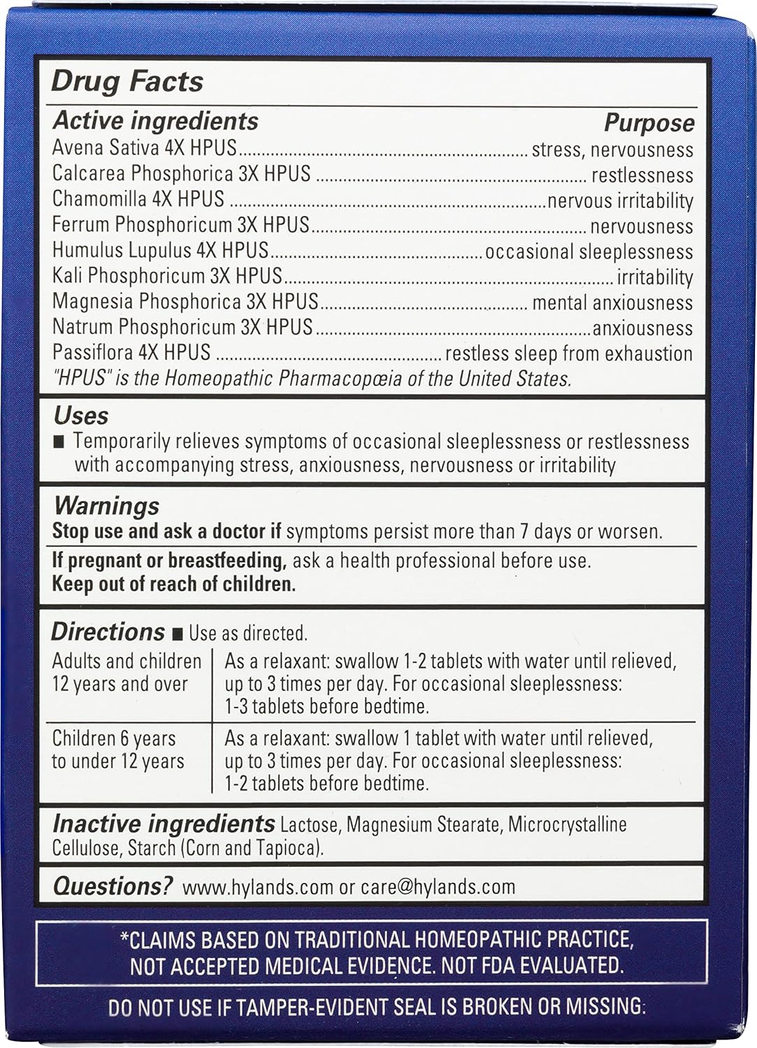 Hyland's Calms Forte Tablets, Natural Relief of Nervous Tension and Occasional Sleeplessness, 100 Count - Image 3
