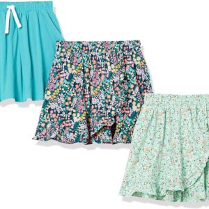Amazon Essentials Girls and Toddlers’ Knit Skorts with Elastic Waist and Built-in Shorts
