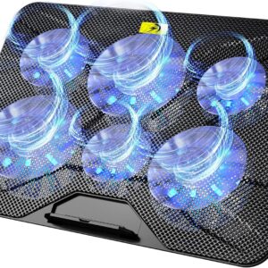 AICHESON Laptop Cooling Pad with 6 High-Speed Fans, Laptop Cooler with Adjustable Angles, Compatible with 14-17.3 Inch Laptops