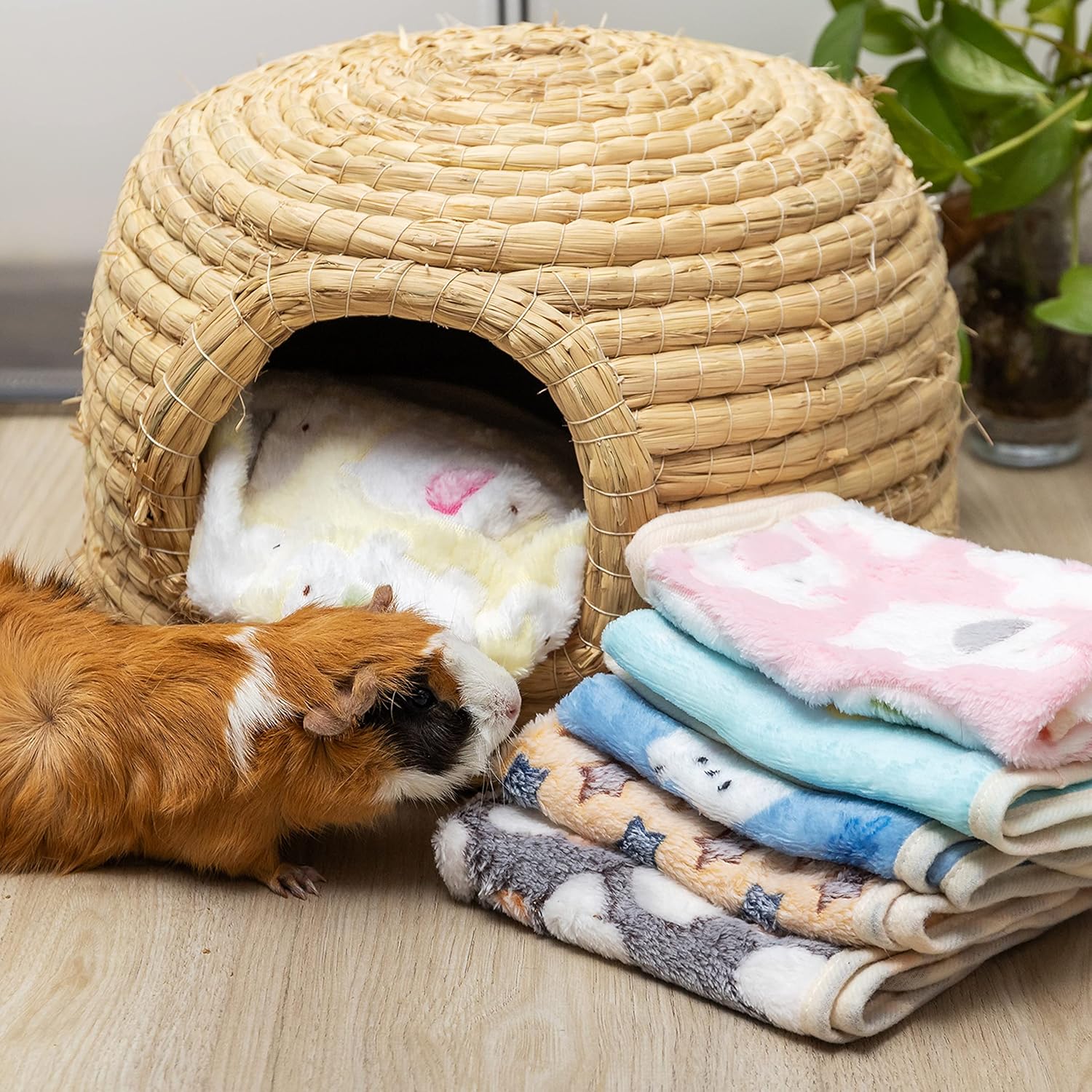 CUSOZWO Guinea Pig Bedding Mat - 6 Pack Fleece Soft Warm Small Animal Blankets for Rat Rabbit Hamster Chinchilla Hedgehog Lizard - Washable Small Pet Cage Liners Sleep Mat Bedding Accessories - Image 6