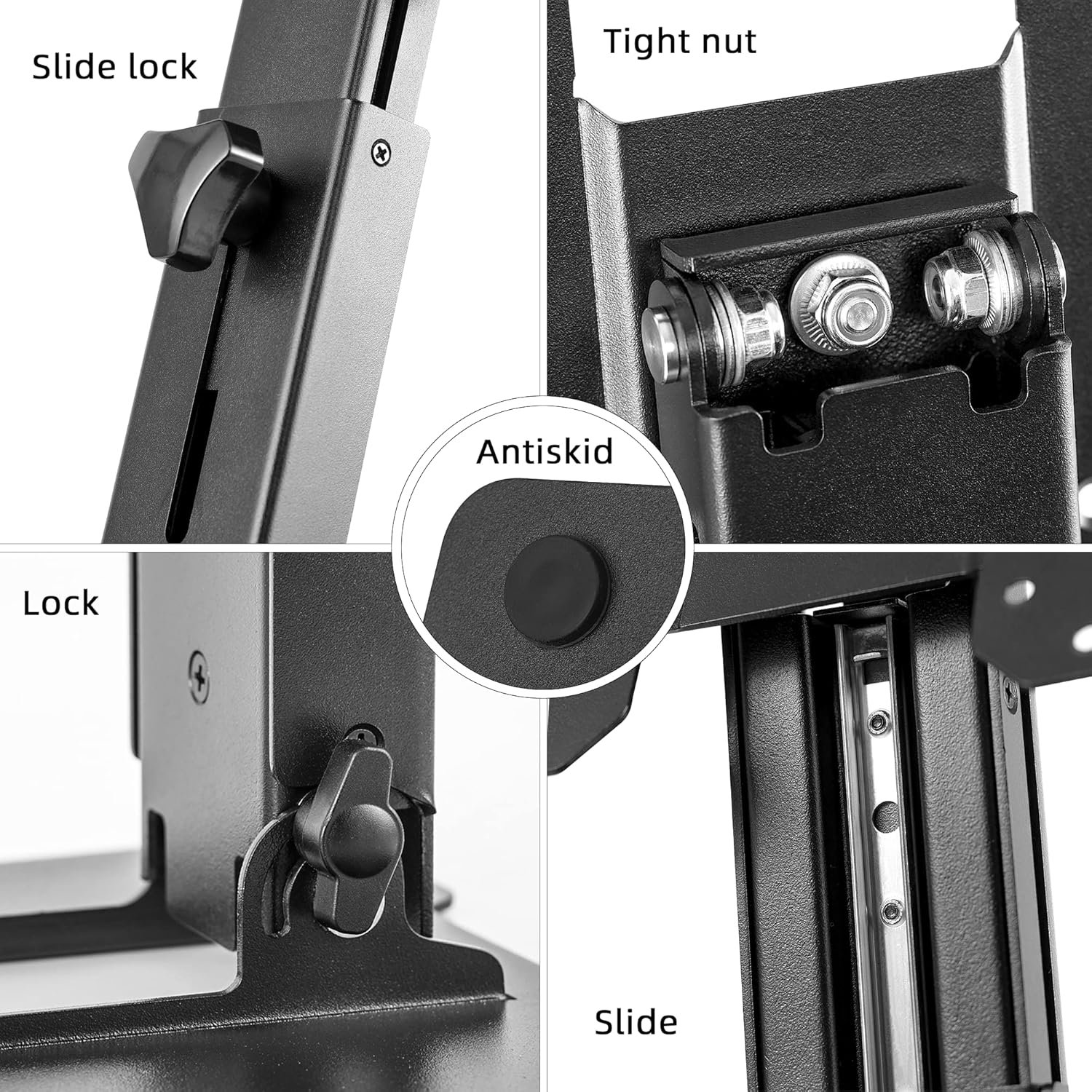 WEARSON Folding Monitor Stand - Height Adjustable Vesa Monitor Stand, Tilt, Rotation Free Standing Low Profile Desk Mount for Single Monitor up to 28 inch Screens Upgrade WS-03T - Image 6