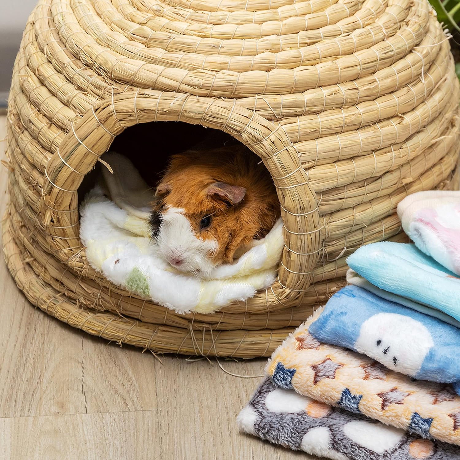 CUSOZWO Guinea Pig Bedding Mat - 6 Pack Fleece Soft Warm Small Animal Blankets for Rat Rabbit Hamster Chinchilla Hedgehog Lizard - Washable Small Pet Cage Liners Sleep Mat Bedding Accessories - Image 5
