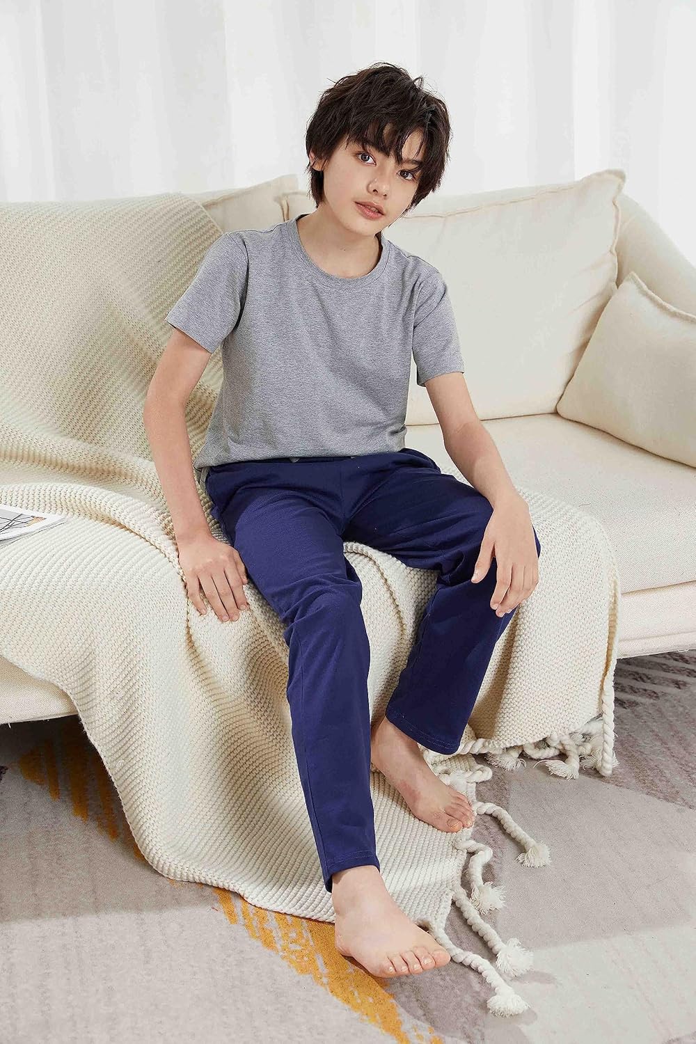 HiddenValor Boys Knit Cotton Pajama Lounge Pants with Pockets - Image 7