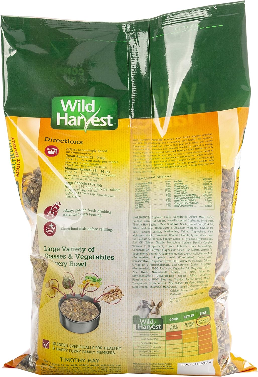 Wild Harvest Advanced Nutrition Diet Adult Rabbit 14 Pounds, Resealable Bag - Image 2