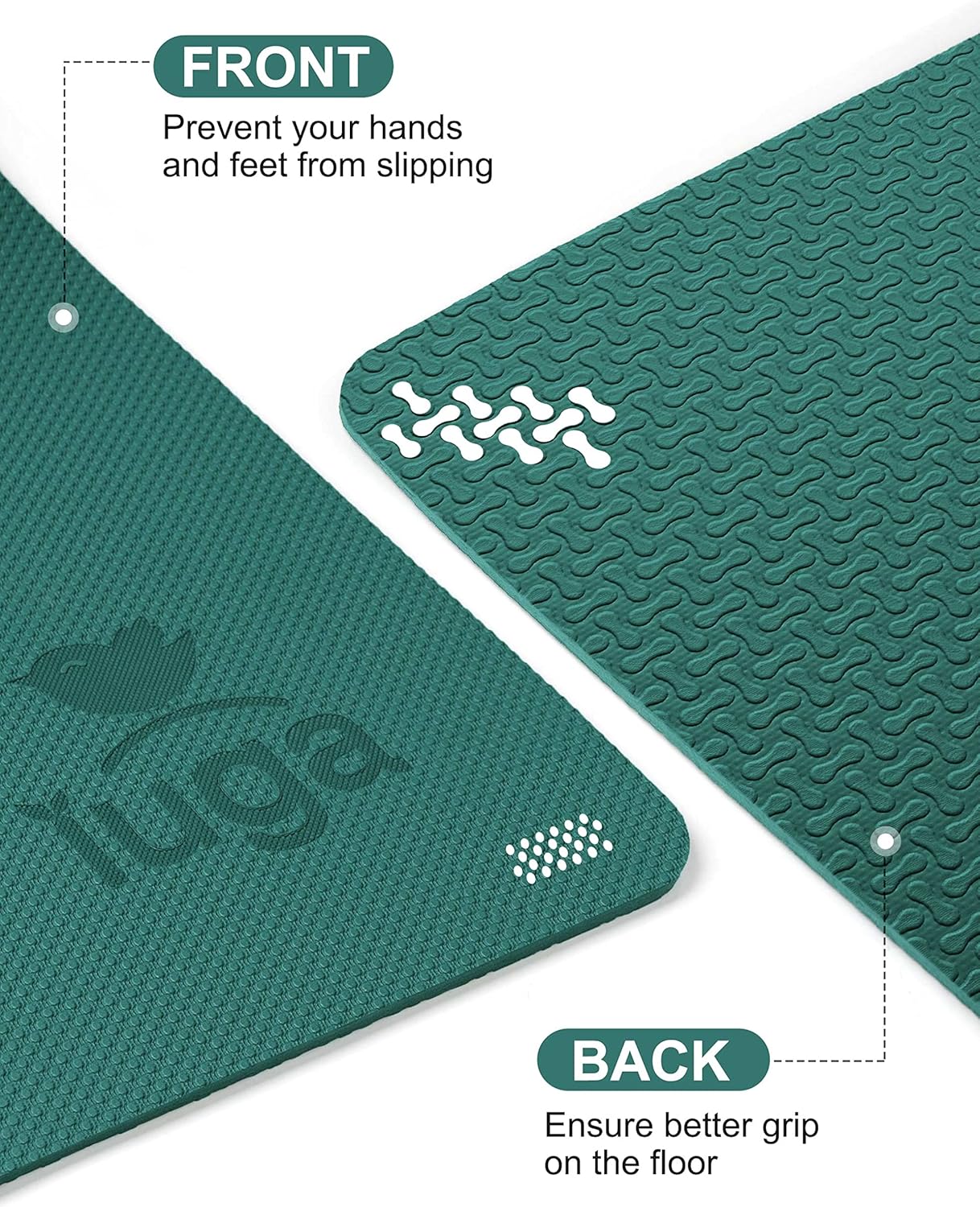 IUGA Yoga Mat Non Slip with Alignment Lines, 72" x 26" Eco Friendly Yoga Mats, 1/4 Inch Thick Yoga Mat with Free Carry Strap - Image 3