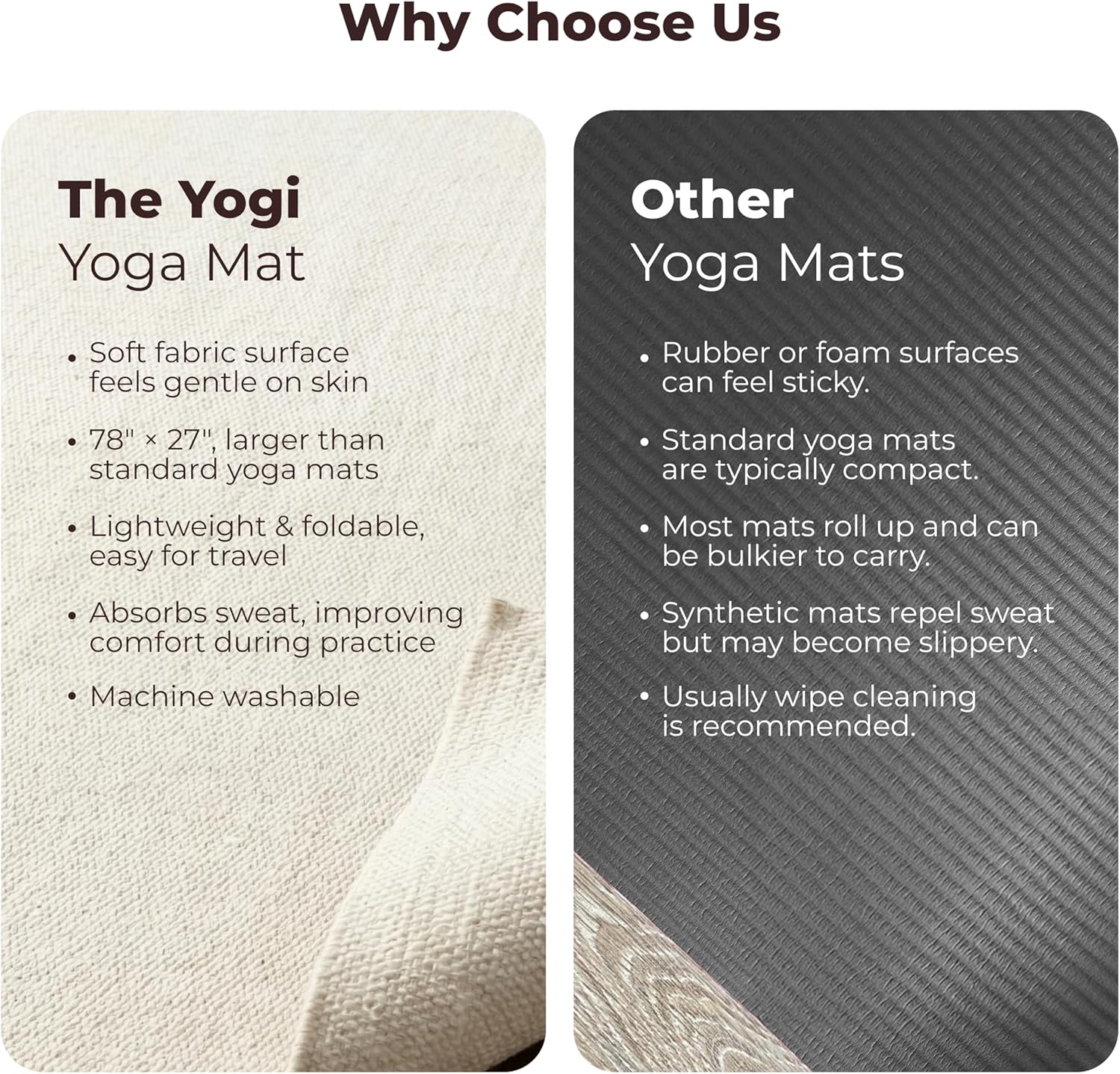 Live Well 360 Handmade Organic Cotton Yoga Mat - Non-Toxic, Chemical-free and All Natural Cloth Yoga Mat - Exercise, Workout, & Fitness Rug - Woven Material - Absorbent & Washable - 78" x 27" - Image 5