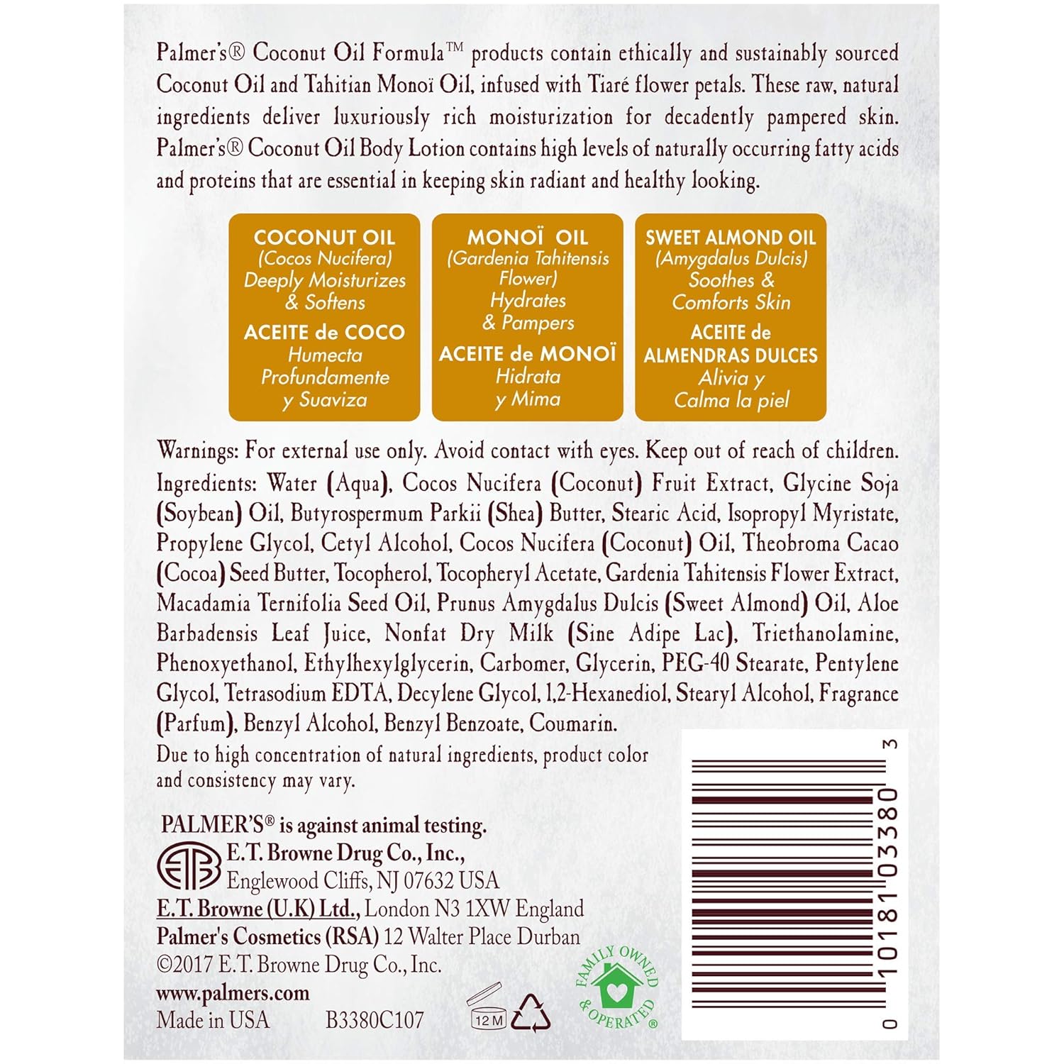 Palmer's Coconut Oil Formula Body Lotion for Dry Skin, Hand & Body Moisturizer with Green Coffee Extract & Vitamin E, Value Size Pump Bottle, 33.8 Fl Oz (Pack of 1) - Image 10