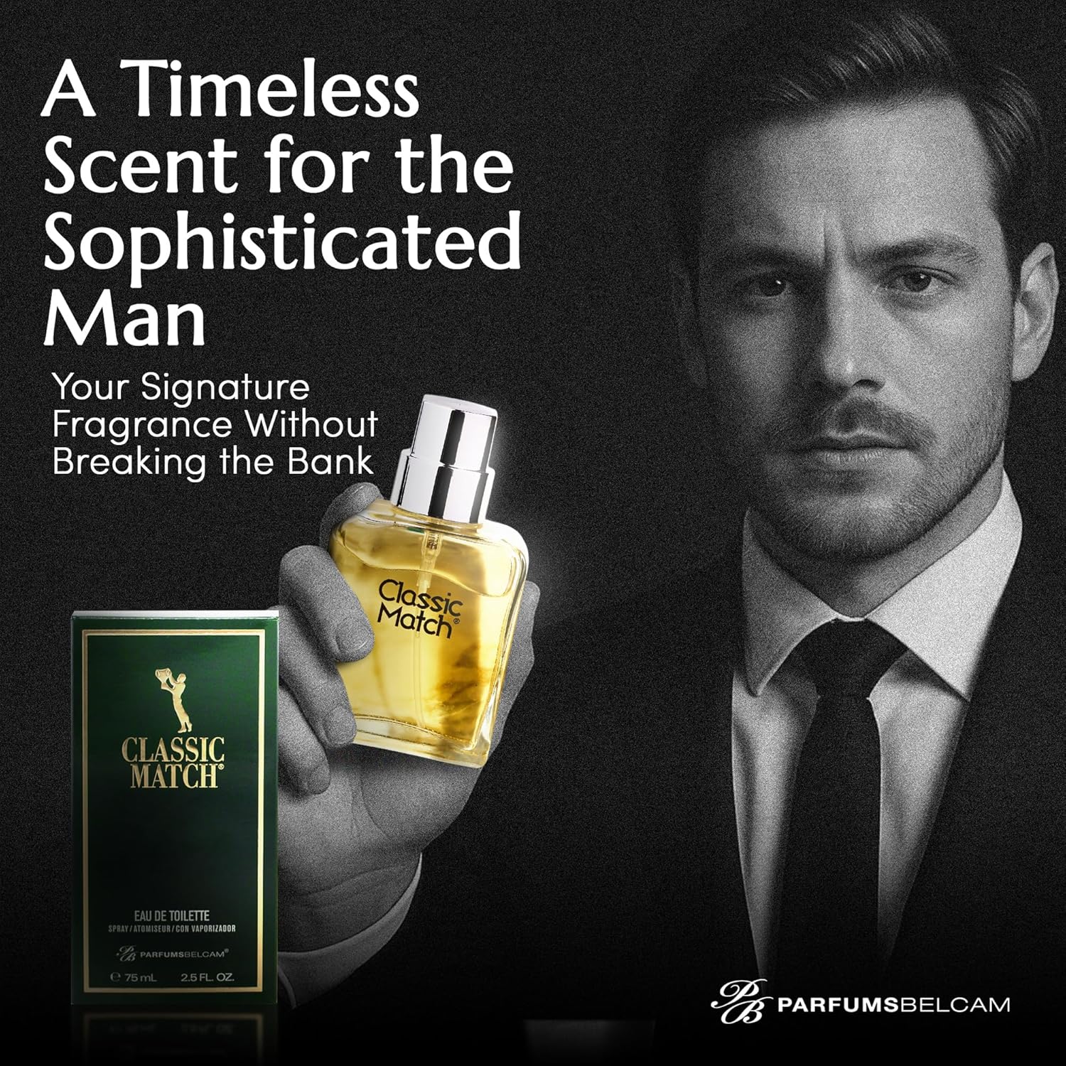 PB ParfumsBelcam Classic Match Green Eau De Toilette Spray for Men – Fresh Chypre Cologne, Bergamot, Basil, Musk, Long-Lasting Masculine Fragrance, Signature Scent – 2.5 Fl Oz - Image 5