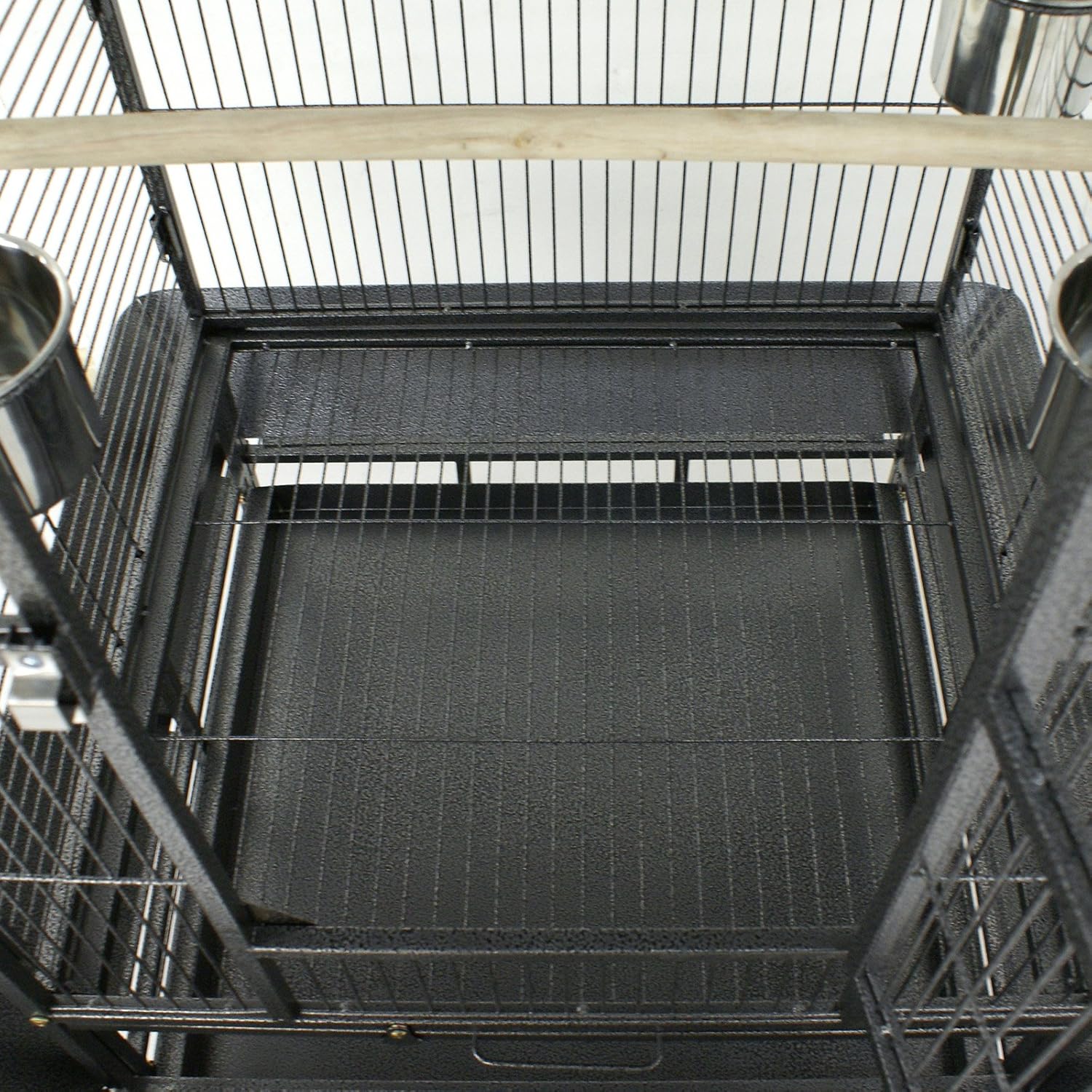 SUPER DEAL 68-inch Large Bird Cage with Rolling Stand African Grey Parrot Chinchilla Finch Cage Conure Cockatiel Cockatoo Pet House Wrought Iron Birdcage, Black - Image 9