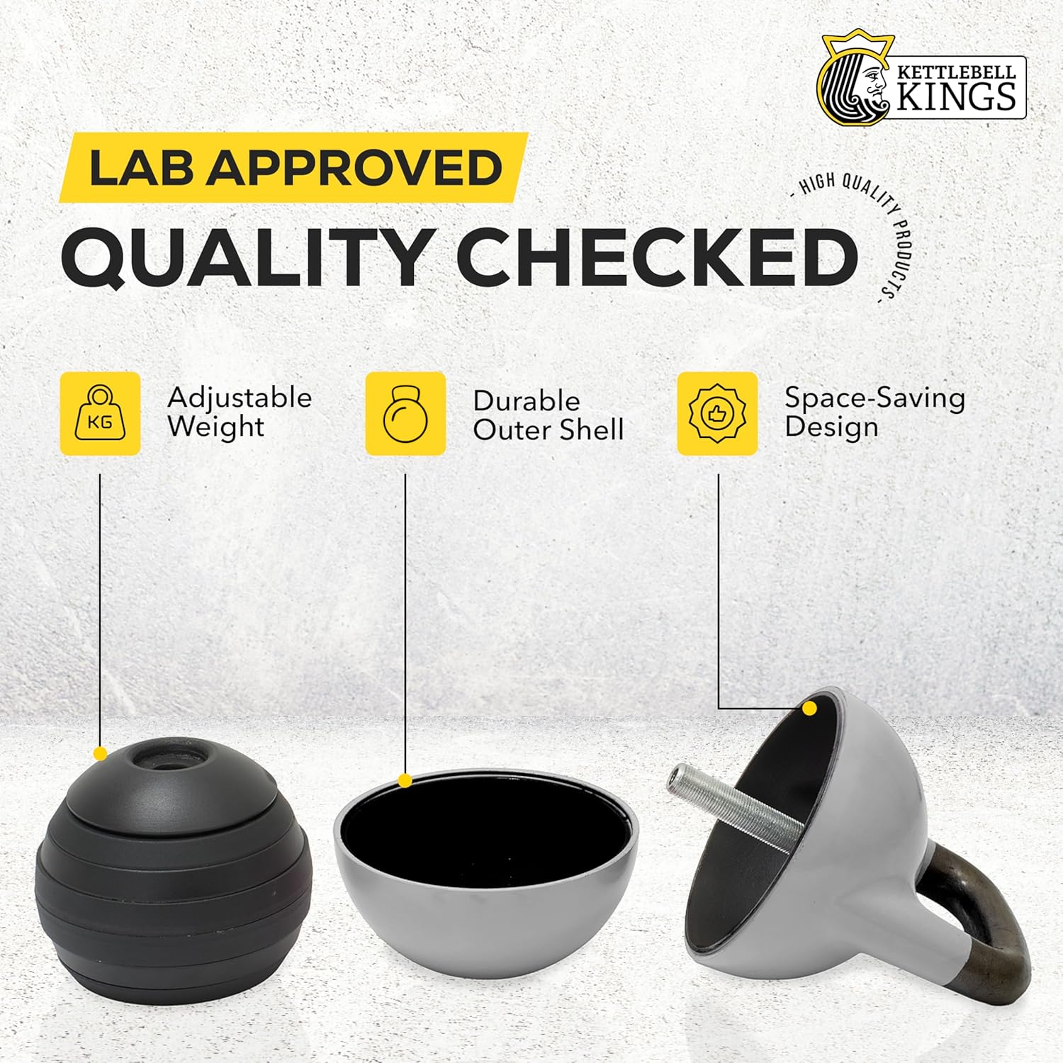 Kettlebell Kings Adjustable Kettlebell Set, 26-70 lb - Strength Training Kettlebells with 7 Plates - Secure Lock System and Durable Steel Kettle Bell for Swings, Squats, Presses and Full-Body Training - Image 5