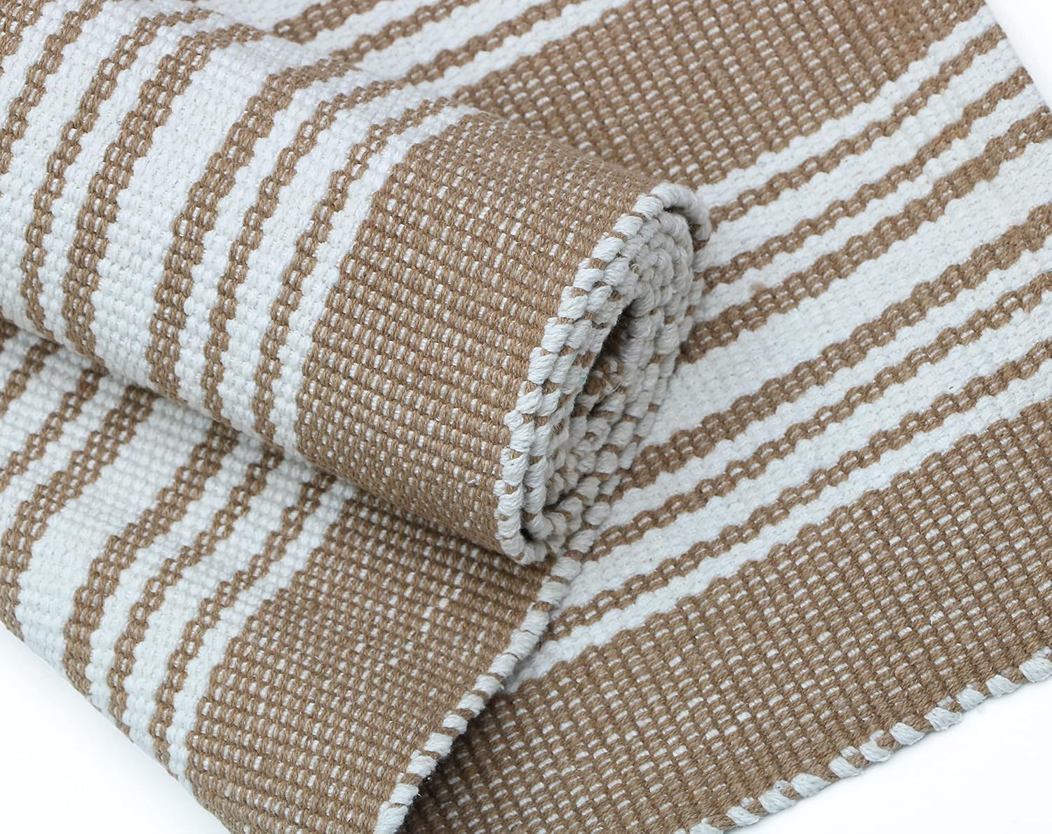 Hand Woven 100% Cotton Yoga Mat- Thick Handloom Made in India- for Gym Floor Exercise - Runner for Bedroom - Image 3