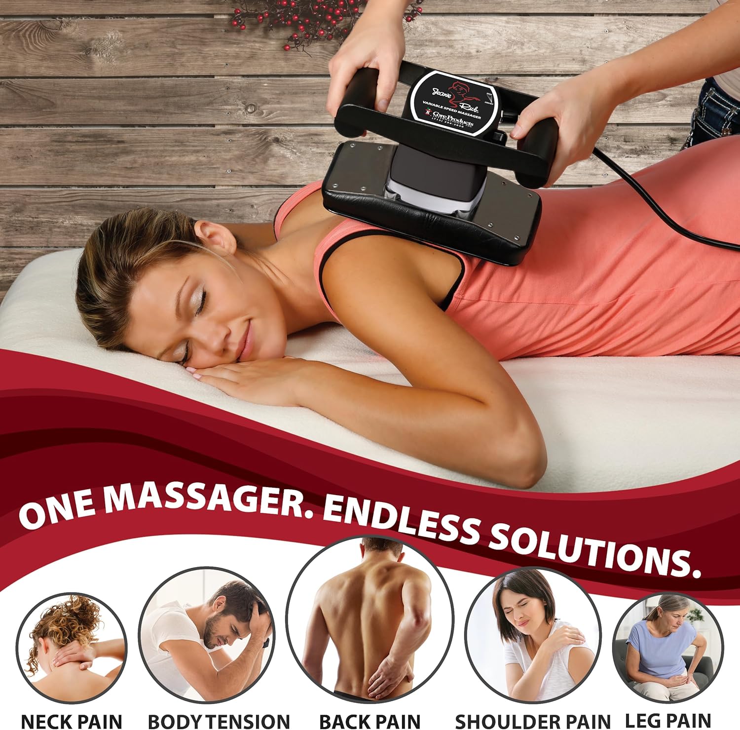 Core Products Jeanie Rub Variable Speed Massager, Deep Tissue Back Massager for Pain Relief, Body Massager for Shoulder Massage, Lumbar, Neck, Lower Back & Cellulite Massage - Image 2