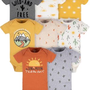 Gerber Unisex-Baby 8-pack Short Sleeve Onesies Bodysuits
