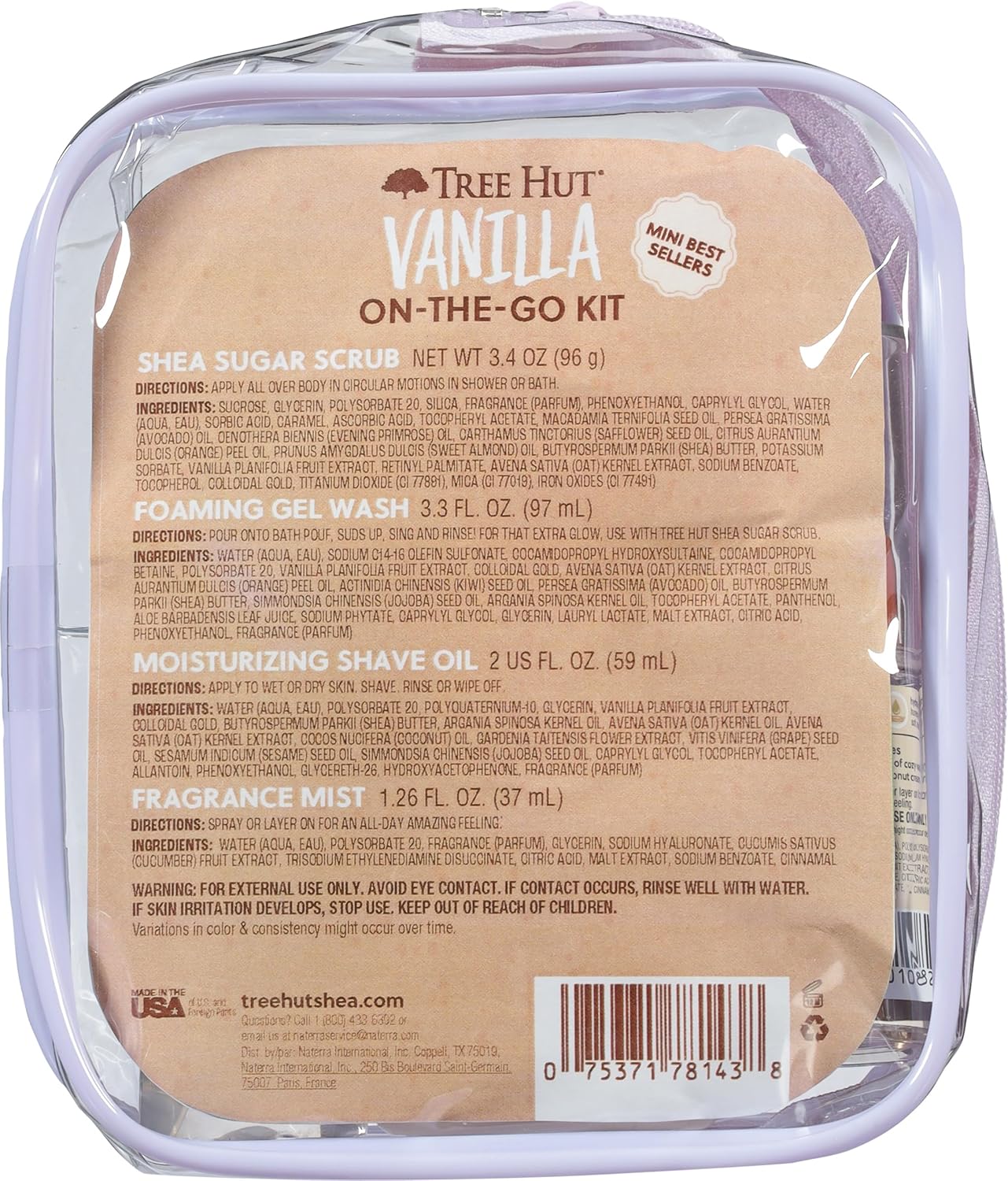 Tree Hut Mini Set Vanilla Everything Shower Gift Set for Women, Exfoliating Body Scrub, Body Wash & Body Butter, Travel Size Skin Care Set, Hydrating & Moisturizing Self-Care Gift for Smooth Skin - Image 2