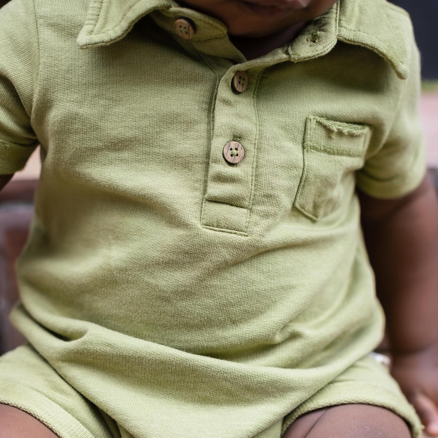 Burt's Bees Baby Boys Polo Romper, 100% Organic Cotton One-piece Shortall and Layette Set - Image 4