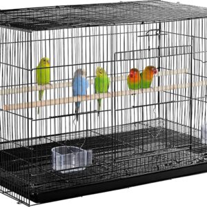 Yaheetech 30‘’ Flight Bird Cage Stackable Design for Small and Medium Birds with Slide Out Tray and Bottom Grate Budgies Cockatiels Lovebirds Canaries Parakeet Cage